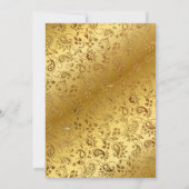 Girl Red Gold Weihnachtsdusche Blonde Einladung (Rückseite)