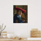 Girl & Red Hat - Johannes Vermeer Fine Art Poster (Küche)