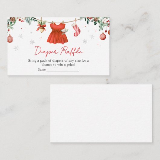 Girl Red Santa Christmas Baby Duschduschmaschine W Begleitkarte (Vorne/Hinten)