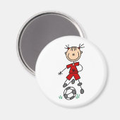 Girl Red Soccer Uniform Magnet (Vorderseite/Rückseite)