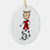 Girl Red Uniform Strichmännchen Soccer Player Gesc Keramik Ornament (Rechts)