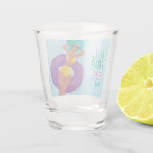 Girl-Reise, Jahr, Name, Schwarze Frau im Pool Schnapsglas (Rückseite)