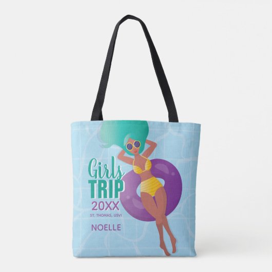Girl-Reise, Jahr, Name, Schwarze Frau im Pool Tasche (Rückseite)