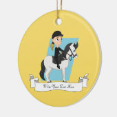 Girl Reiten eines Cartoon Keramikornament (Links)