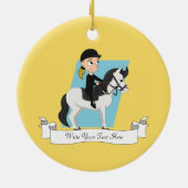 Girl Reiten eines Cartoon Keramikornament (Hinten)