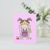 Girl Relaxen am Strand Tshirts und Geschenke Postkarte (Stehend Vorderseite)