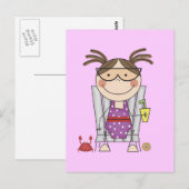Girl Relaxen am Strand Tshirts und Geschenke Postkarte (Vorne/Hinten)