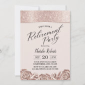 Girl Rente Party Moderne Rose Gold Floral Einladung (Vorderseite)