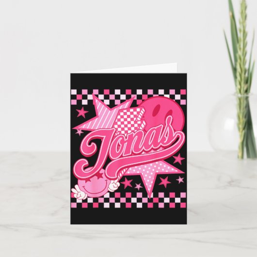 Girl Retro Jonas Groovy Flower First Name D 80's Karte (Vorderseite)