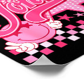 Girl Retro Jonas Groovy Flower First Name D 80's  Poster (Ecke)