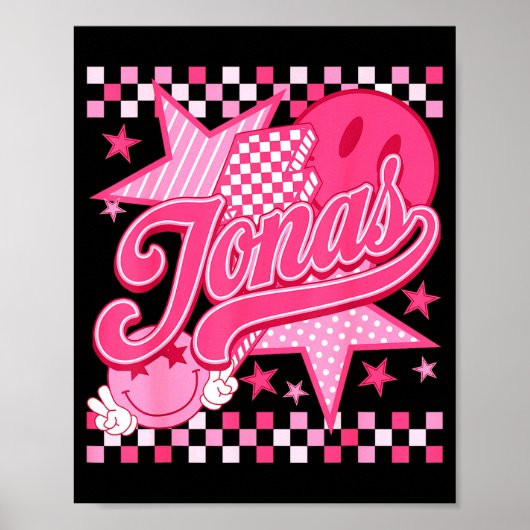 Girl Retro Jonas Groovy Flower First Name D 80's  Poster (Vorne)