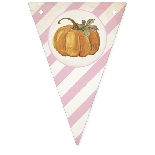 Girl Retro Little Pumpkin Birthday Bunting Wimpelkette (Erste Fahne)