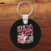 Girl Retro Taylor First Name D Groovy 70's 80's  Schlüsselanhänger (Vorderseite)