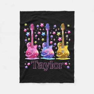 Girl Retro Taylor Personalisierter Vorname 8 Fleecedecke