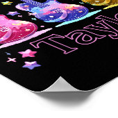 Girl Retro Taylor Personalisierter Vorname 8 Poster (Ecke)