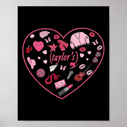 Girl Retro Taylor Vorname Personalisiert Valentin Poster (Vorne)