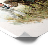 Girl Rides Shetland Pony Vintag Poster (Ecke)