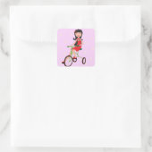 Girl Riding a Bike Stickers (Tasche)
