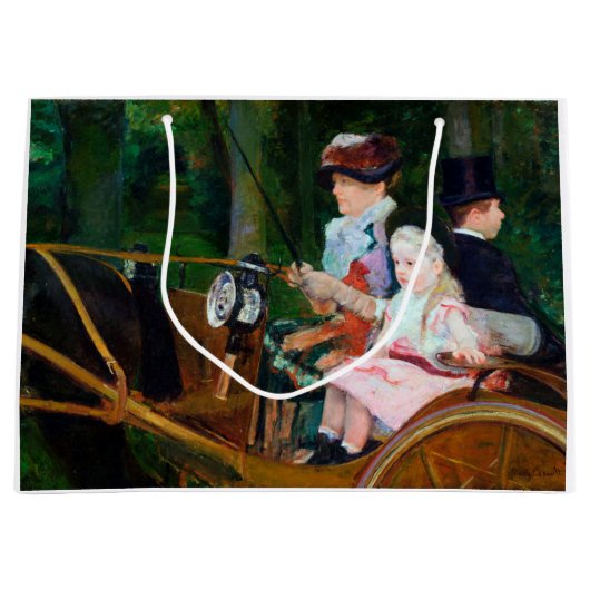 Girl Riding a Carriage, Mary Cassatt Große Geschenktüte (Vorderseite)