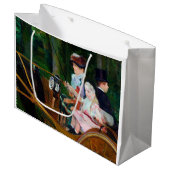 Girl Riding a Carriage, Mary Cassatt Große Geschenktüte (Vorderseite Schrägansicht)