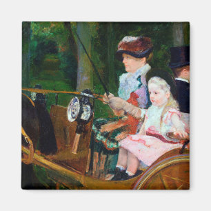 Girl Riding a Carriage, Mary Cassatt Magnet