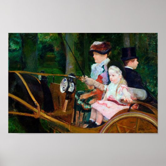 Girl Riding a Carriage, Mary Cassatt Poster (Vorne)