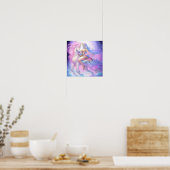 Girl Riding a Unicorn Poster (Küche)