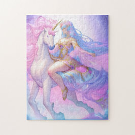 Girl Riding a Unicorn Puzzle