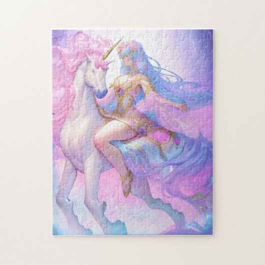 Girl Riding a Unicorn Puzzle (Vertikal)