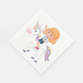 Girl Riding A Unicorn Serviette (Ecke)