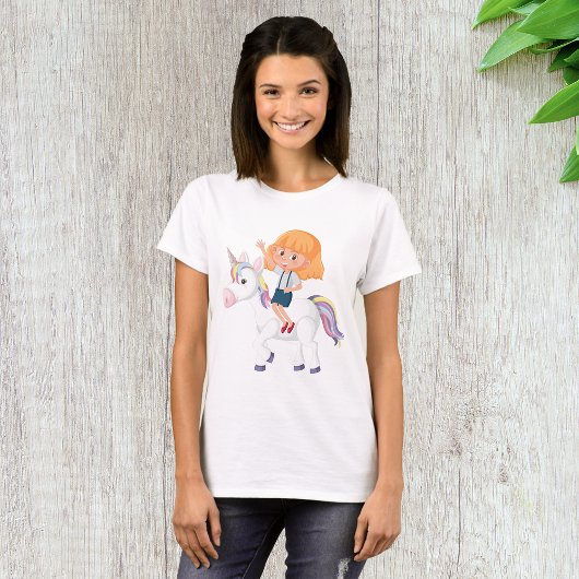 Girl Riding A Unicorn T-Shirt