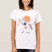 Girl Riding A Unicorn T-Shirt (Vorderseite)