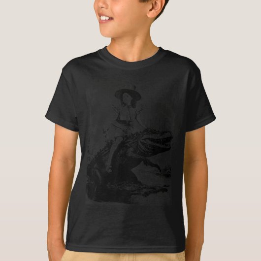 Girl Riding Alligator _ Weird Funny Florida Crocod T-Shirt (Vorderseite)