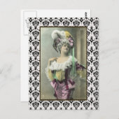 Girl Risque French Dancer zeigen Postkarte (Vorne/Hinten)