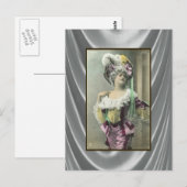 Girl Risque French Dancer zeigen Postkarte (Vorne/Hinten)