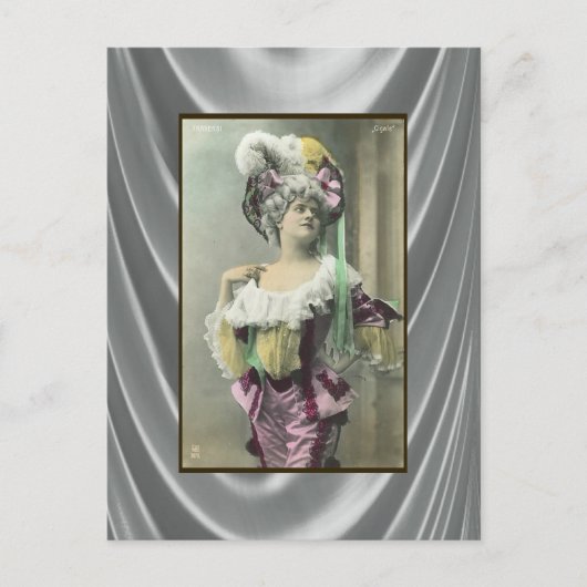 Girl Risque French Dancer zeigen Postkarte (Vorderseite)