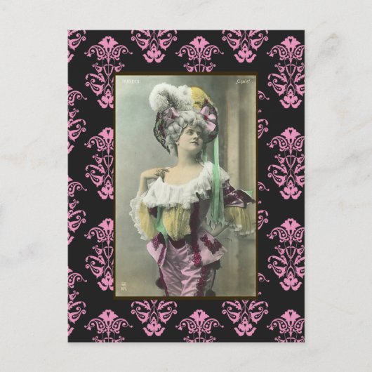 Girl Risque French Dancer zeigen Postkarte (Vorderseite)