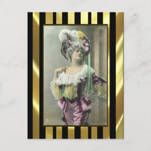 Girl Risque French Dancer zeigen Postkarte