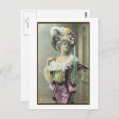 Girl Risque French Dancer zeigen Postkarte (Vorne/Hinten)