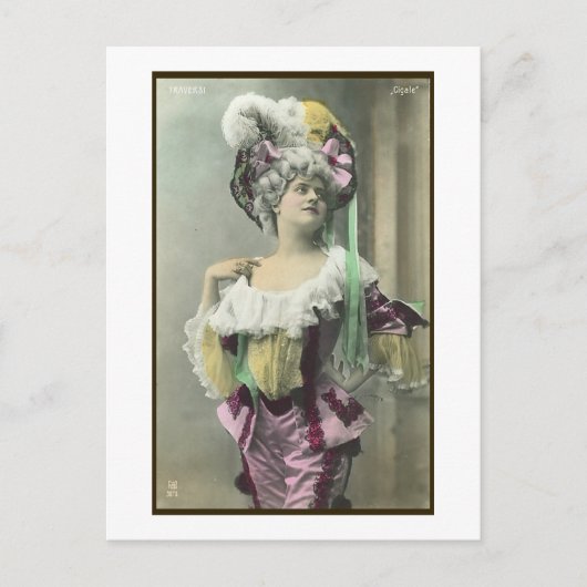 Girl Risque French Dancer zeigen Postkarte (Vorderseite)