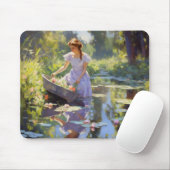 Girl River Impressionismus Mousepad (Mit Mouse)