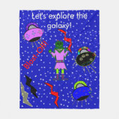 Girl Robot Alien Spaceships Kids Medium Blanket Fleecedecke (Vorderseite)