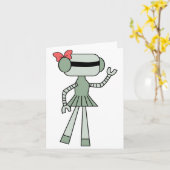 Girl Robot Note Cards Karte (Gelbe Blume)