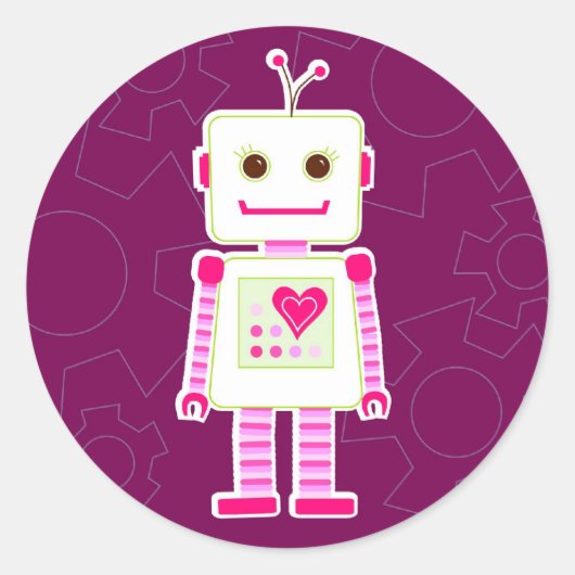 Girl Robot Stickers (Vorderseite)