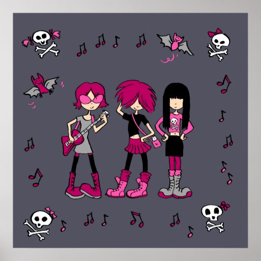Girl Rock Band Poster (Vorne)
