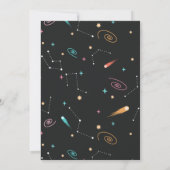 Girl Rocket Ship Weltraum Einladung zum Geburtstag (Rückseite)