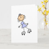 Girl Roller Skaten Card Karte (Gelbe Blume)
