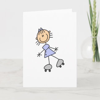 Girl Roller Skaten Card Karte