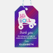 Girl Roller Skaten Geburtstag Let's Roll Geschenkanhänger (Vorderseite)