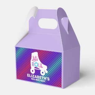 Girl Roller Skaten Geburtstag Let's Roll Geschenkschachtel